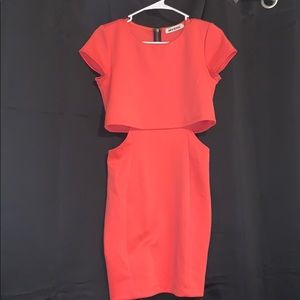 Salmon side slit dress